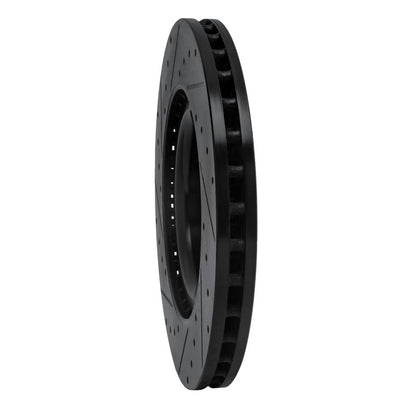 R1 Concepts R1 13-19 Mercedes-Benz GLS350 Front Right Drilled & Slotted Black Brake Rotor