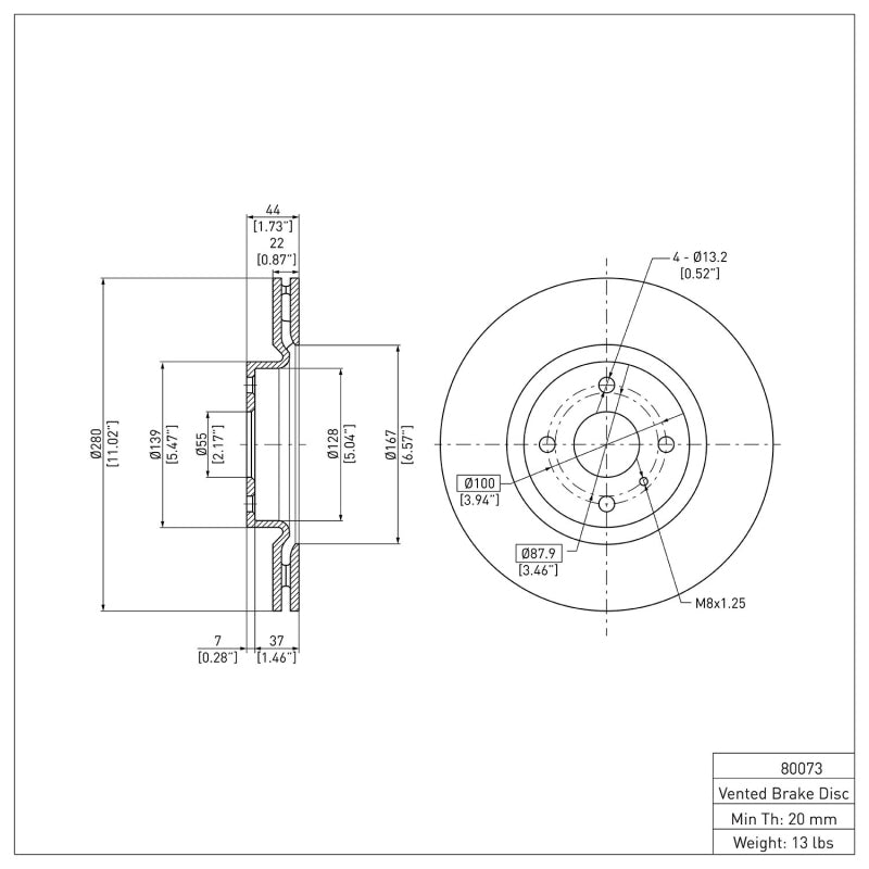 DFC 16-25 Mazda MX-5 Miata Front Brake Rotor