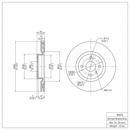 DFC 16-25 Mazda MX-5 Miata Front Brake Rotor