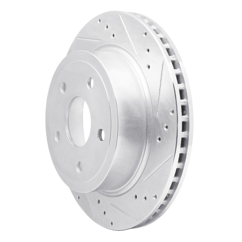 R1 Concepts R1 04-06 Dodge Ram 1500 Pickup Rear Right Drilled & Slotted Silver Brake Rotor