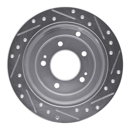 R1 Concepts R1 04-06 Kia AMANTI Rear Left Drilled & Slotted Silver Brake Rotor