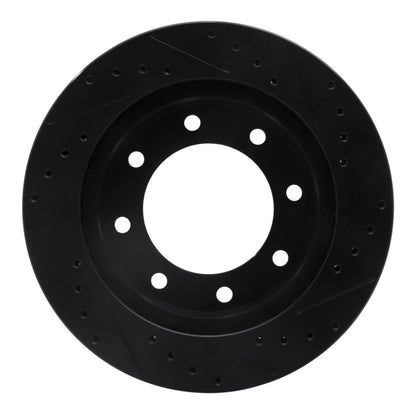 R1 Concepts R1 73-93 Dodge B350 Front Left Drilled & Slotted Black Brake Rotor