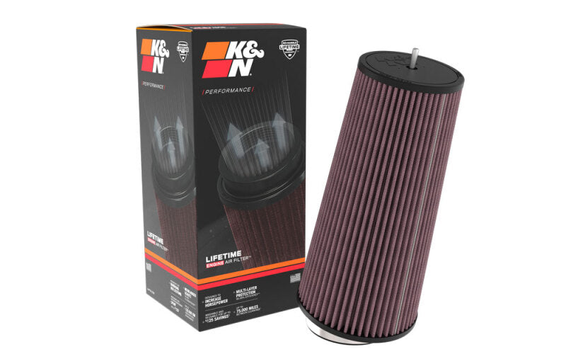 K&N Engineering K&N Universal Clamp-On Air Filter 3-1/2in FLG - 5-3/4in B - 12-1/8in H