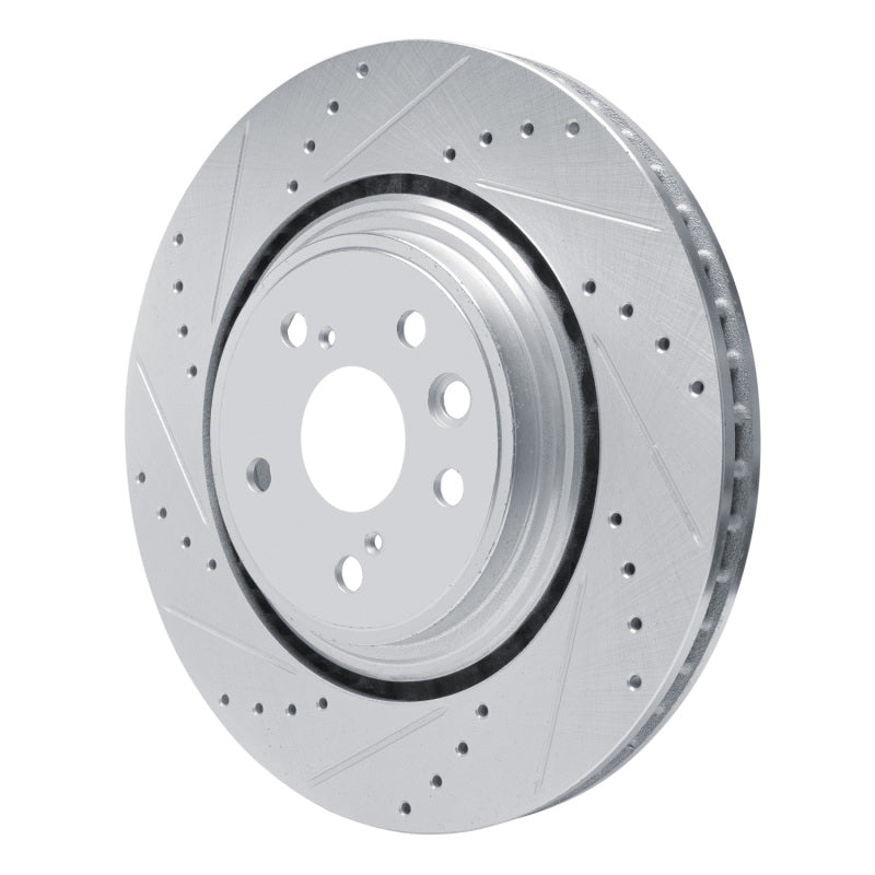 R1 Concepts R1 20-25 Lexus RX350h Front Left Drilled & Slotted Silver Brake Rotor