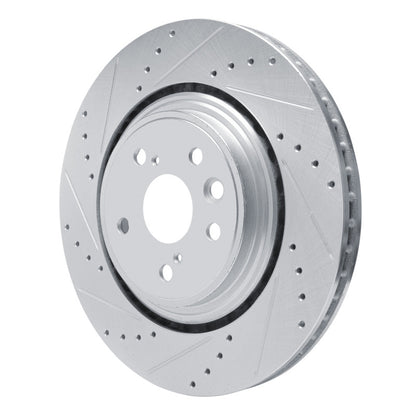 R1 Concepts R1 20-25 Lexus RX350h Front Left Drilled & Slotted Silver Brake Rotor