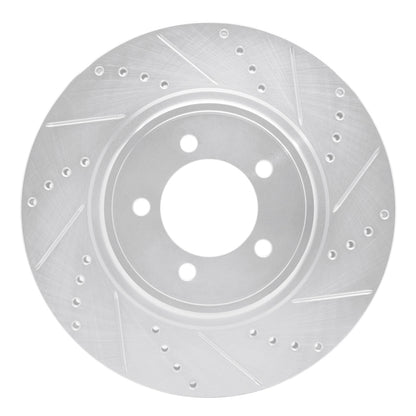 R1 Concepts R1 03-05 Lincoln AVIATOR Front Right Drilled & Slotted Silver Brake Rotor
