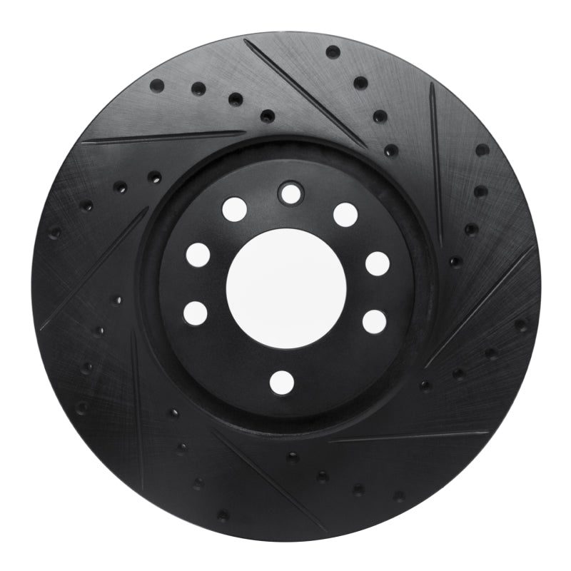 R1 Concepts R1 99-10 Chevrolet ASTRA (Mexico) Front Right Drilled & Slotted Black Brake Rotor