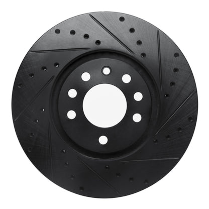 R1 Concepts R1 99-10 Chevrolet ASTRA (Mexico) Front Right Drilled & Slotted Black Brake Rotor