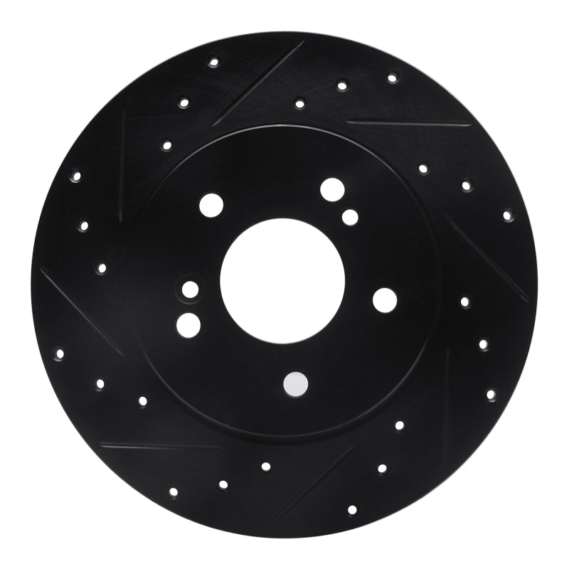 R1 Concepts R1 96-98 Mercedes-Benz SL320 Rear Left Drilled & Slotted Black Brake Rotor