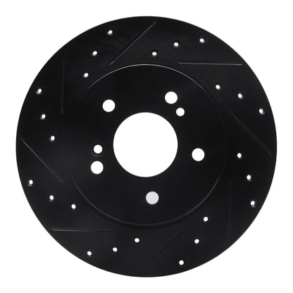 R1 Concepts R1 96-98 Mercedes-Benz SL320 Rear Left Drilled & Slotted Black Brake Rotor