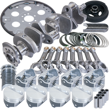 Eagle Chevy 350 2Pc 3.750in Crank 5.700in I-Beam Rods 4.060in Pistons 168 Tooth FP Balanced Assembly