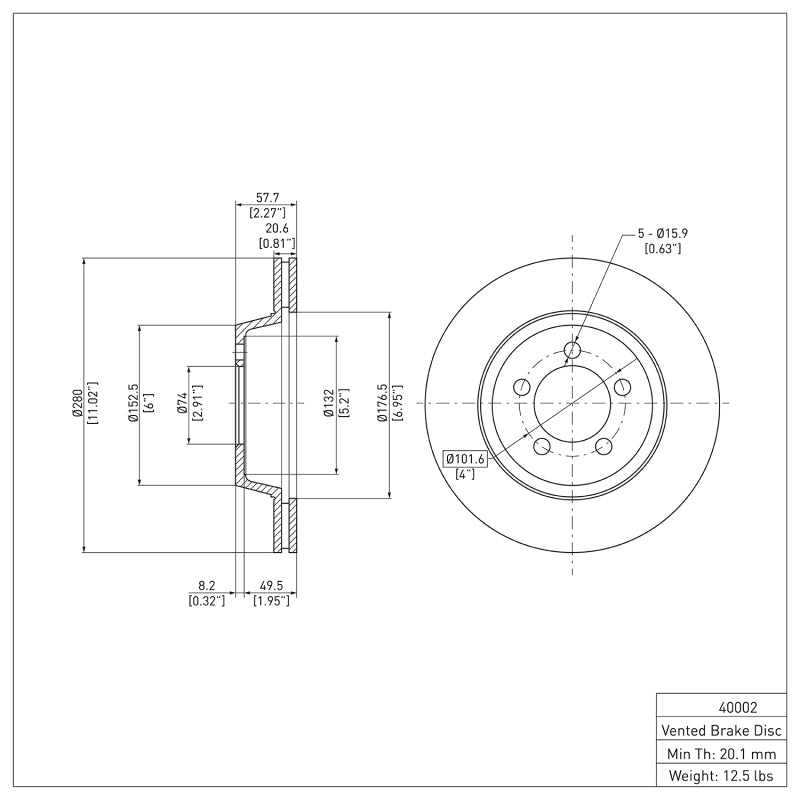 DFC 65-72 Dodge Dart Front Brake Rotor