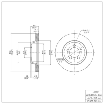 DFC 65-72 Dodge Dart Front Brake Rotor