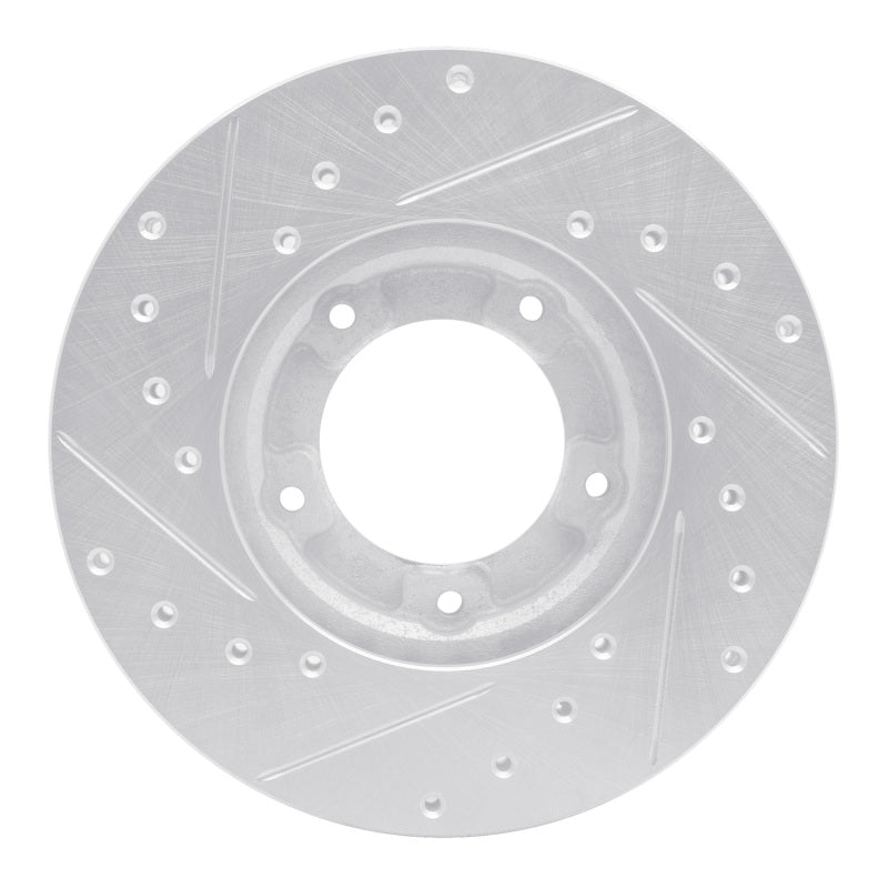 R1 Concepts R1 85-92 Toyota Pickup Front Right Drilled & Slotted Silver Brake Rotor