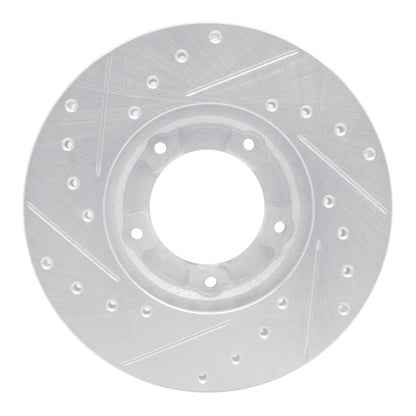 R1 Concepts R1 85-92 Toyota Pickup Front Right Drilled & Slotted Silver Brake Rotor