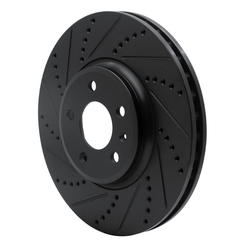 R1 Concepts R1 08-12 Audi Q5 (Mexico) Front Left Drilled & Slotted Black Brake Rotor