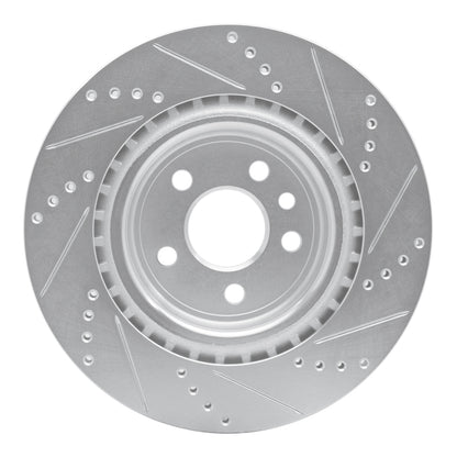 R1 Concepts R1 17-20 Jaguar F-Pace Rear Left Drilled & Slotted Silver Brake Rotor