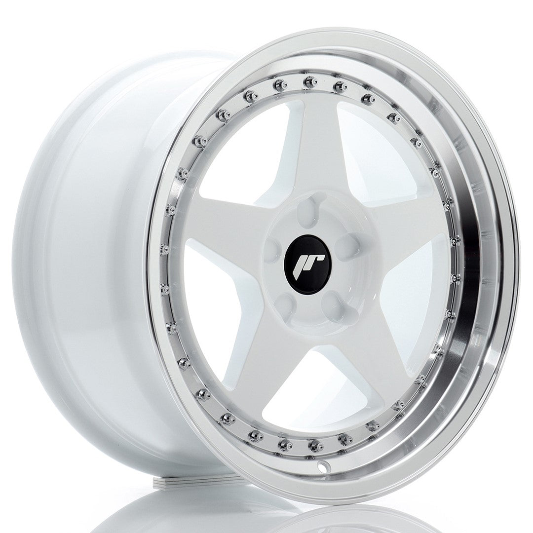 JR Wheels JR617905X2072WL1 JR Wheels JR6 17x9 ET20-35 5H BLANK White w/ Machined Lip