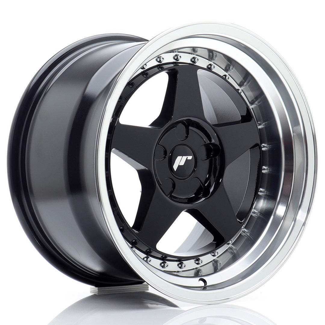 JR Wheels JR617105X0072GBL1 JR Wheels JR6 17x10 ET0-20 5H BLANK Gloss Black w/ Machined Lip