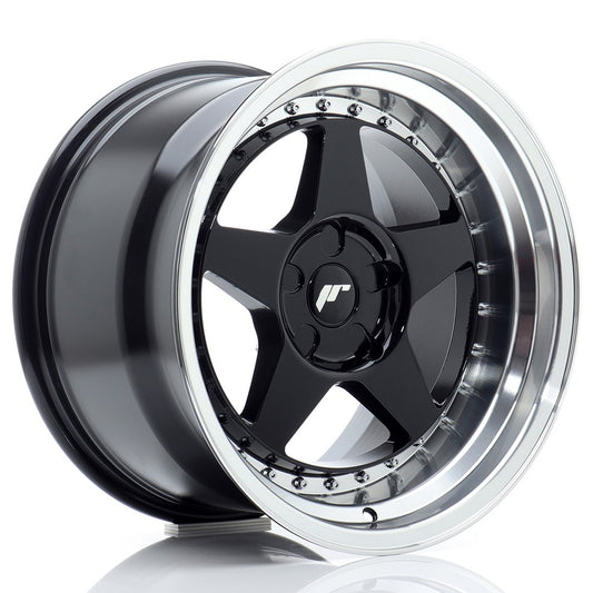 JR Wheels JR617105X0072GBL1 JR Wheels JR6 17x10 ET0-20 5H BLANK Gloss Black w/ Machined Lip