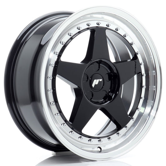JR Wheels JR61880F15X2072GBL1 JR Wheels JR6 18x8 ET20-35 5H BLANK Gloss Black w/ Machined Lip