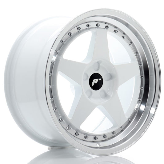JR Wheels JR61895F25X2072WL1 JR Wheels JR6 18x9,5 ET20-40 5H BLANK White w/ Machined Lip