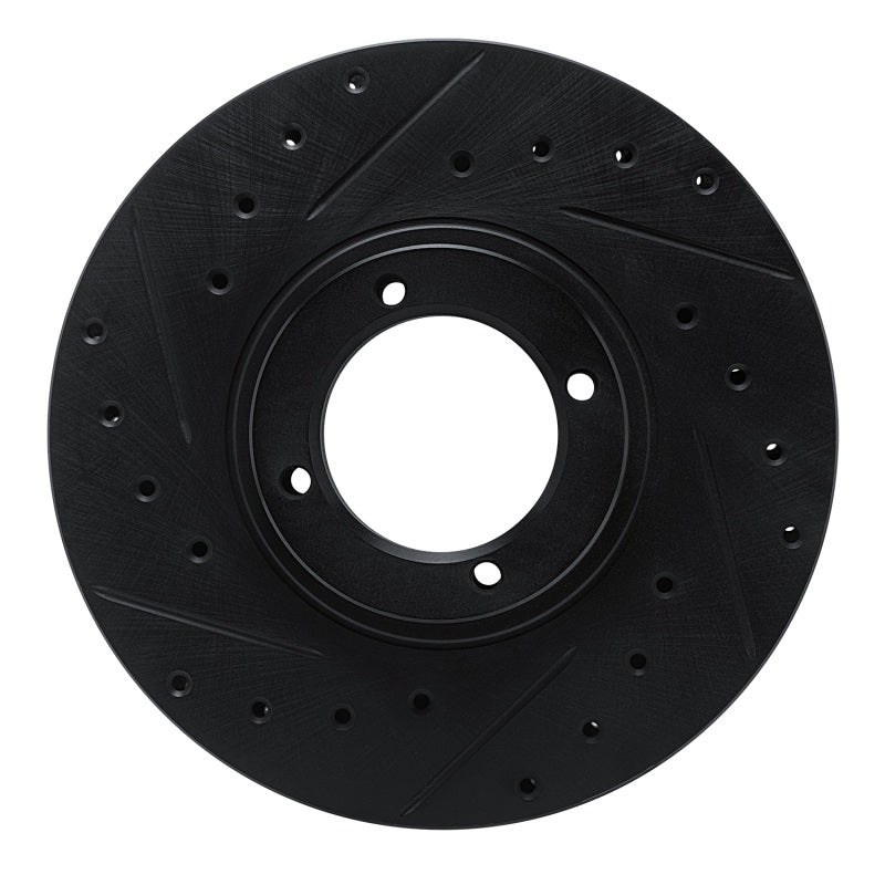 R1 Concepts R1 84-85 Toyota Van Front Left Drilled & Slotted Black Brake Rotor