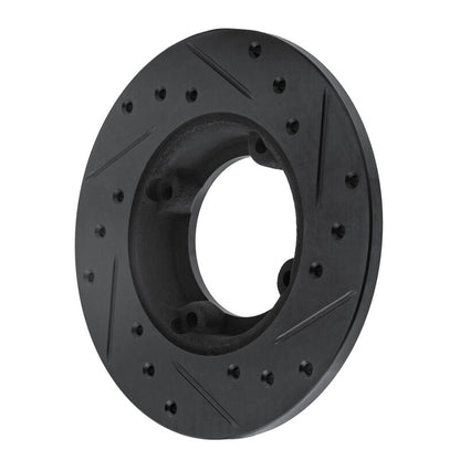 R1 Concepts R1 85-94 Chevrolet Sprint Front Left Drilled & Slotted Black Brake Rotor