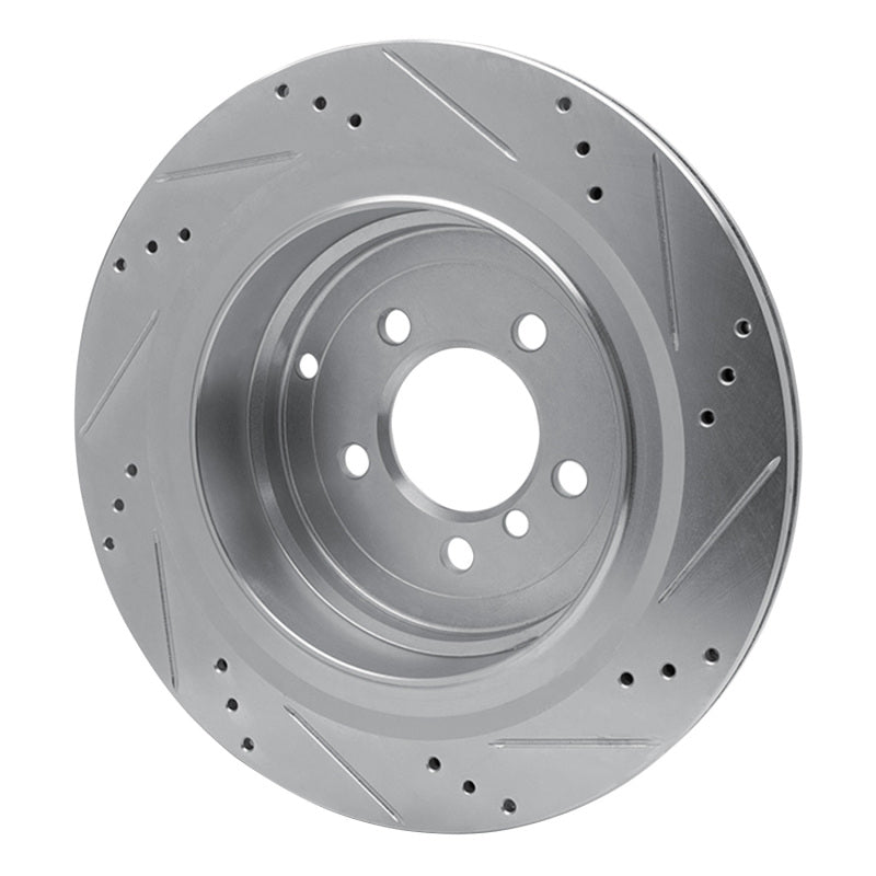 R1 Concepts R1 06-12 Land Rover Range Rover Rear Left Drilled & Slotted Silver Brake Rotor