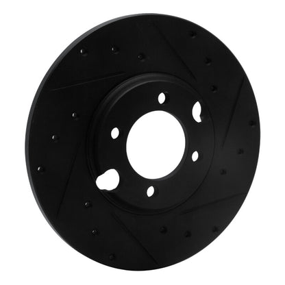 R1 Concepts R1 83-93 Jaguar XJRS Rear Right Drilled & Slotted Black Brake Rotor