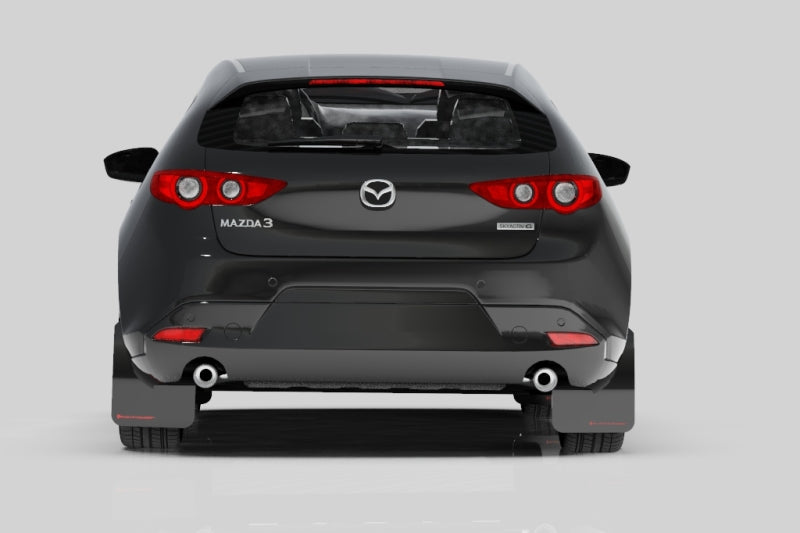 Rally Armor 19-26 Mazda3 Hatchback Black UR Mud Flap w/White Logo