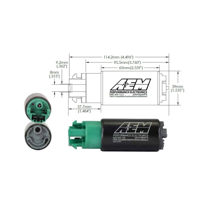 AEM 340LPH 65mm Fuel Pump Kit w/ Mounting Hooks - Ethanol Compatible