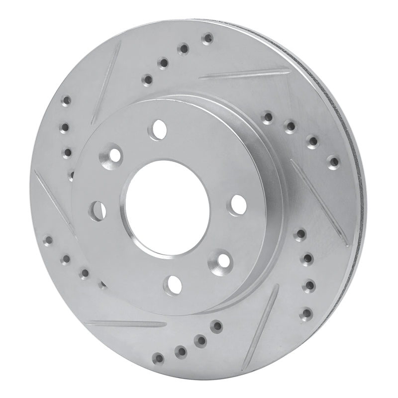 R1 Concepts R1 83-85 Renault R18I Front Left Drilled & Slotted Silver Brake Rotor