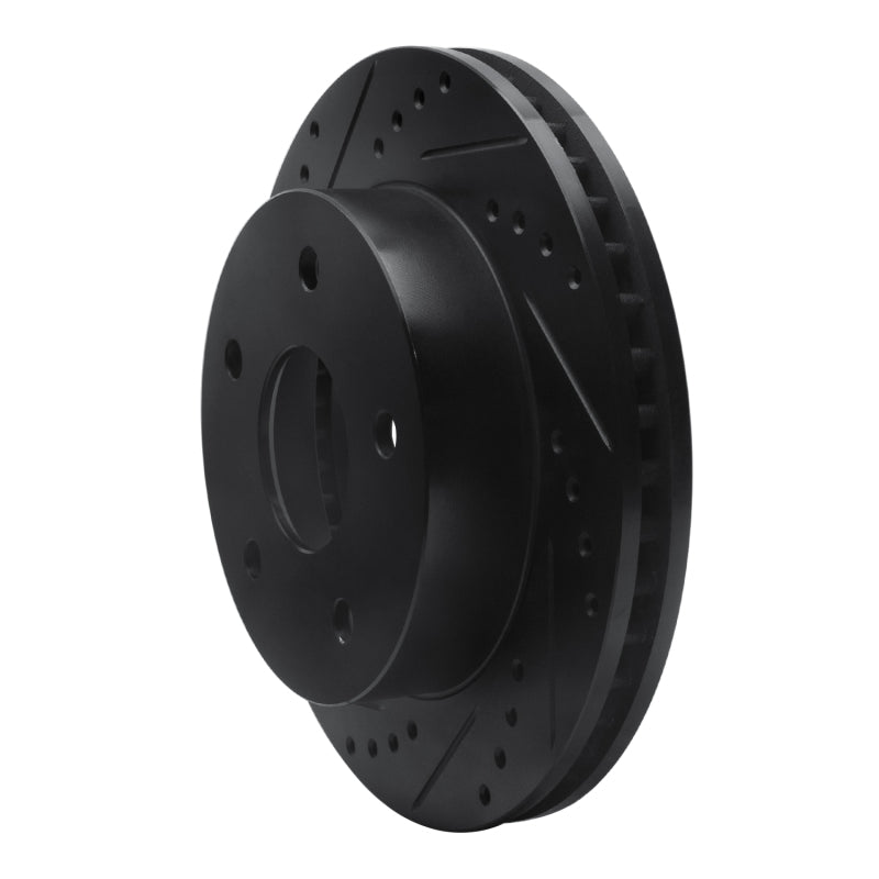 R1 Concepts R1 00-01 Dodge Ram 1500 Pickup Front Left Drilled & Slotted Black Brake Rotor
