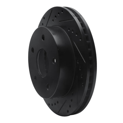 R1 Concepts R1 00-01 Dodge Ram 1500 Pickup Front Left Drilled & Slotted Black Brake Rotor