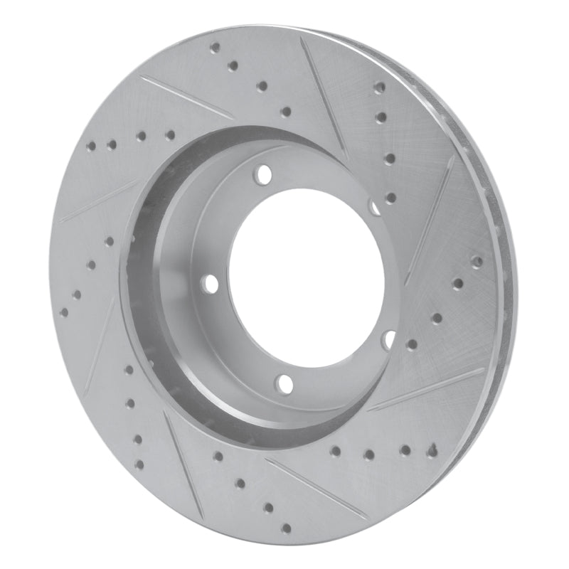 R1 Concepts R1 98-07 Lexus LX470 Front Left Drilled & Slotted Silver Brake Rotor