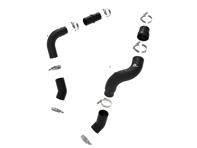aFe BladeRunner 3in & 3-1/2in AL Hot and Cold Charge Pipe Kit Black RAM Diesel Trucks 25-26 L6-6.7L