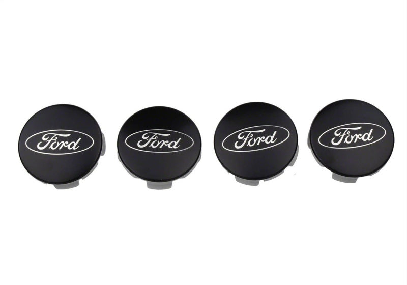 Ford Racing Ford Car Black & Chrome Wheel Center Cap Kit - Satin