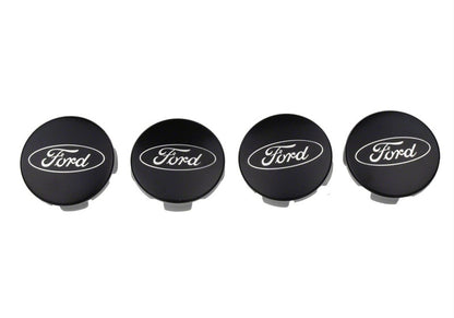 Ford Racing Ford Car Black & Chrome Wheel Center Cap Kit - Satin