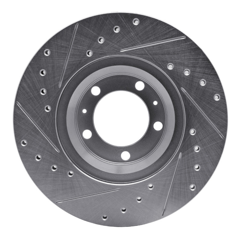R1 Concepts R1 81-89 Alfa Romeo GTV-6 Front Right Drilled & Slotted Silver Brake Rotor