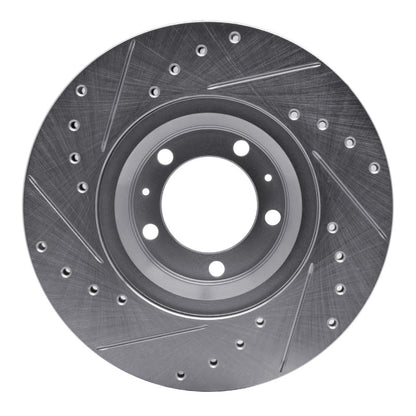 R1 Concepts R1 81-89 Alfa Romeo GTV-6 Front Right Drilled & Slotted Silver Brake Rotor