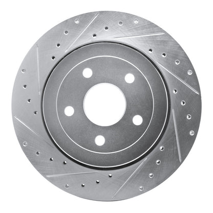 R1 Concepts R1 06-10 Jeep Grand Cherokee Rear Left Drilled & Slotted Silver Brake Rotor