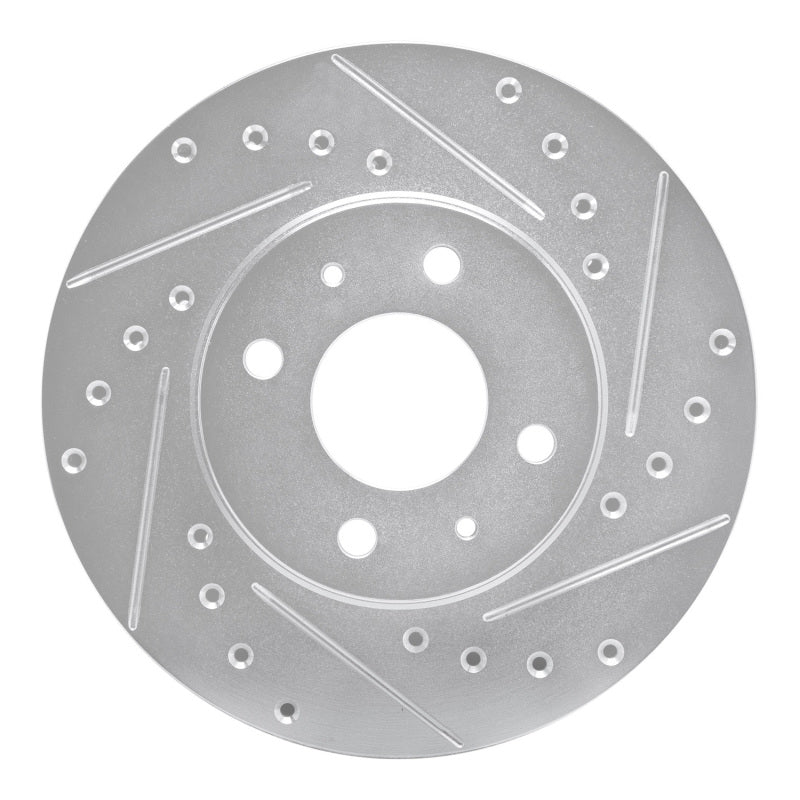 R1 Concepts R1 91-94 Nissan NX Front Right Drilled & Slotted Silver Brake Rotor