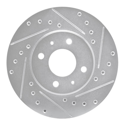 R1 Concepts R1 91-94 Nissan NX Front Right Drilled & Slotted Silver Brake Rotor