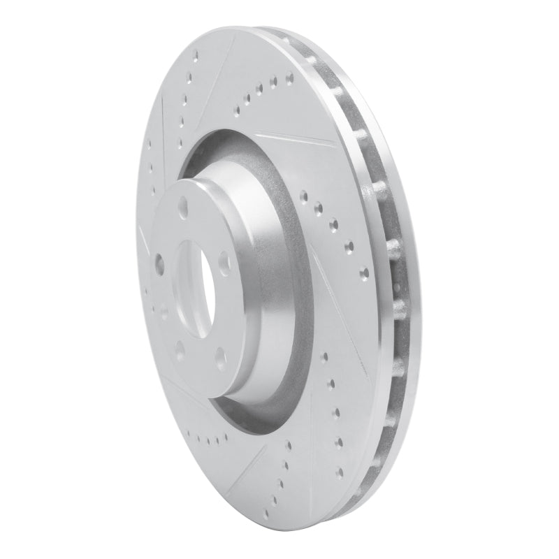 R1 Concepts R1 05-11 Audi A6 Quattro Front Left Drilled & Slotted Silver Brake Rotor