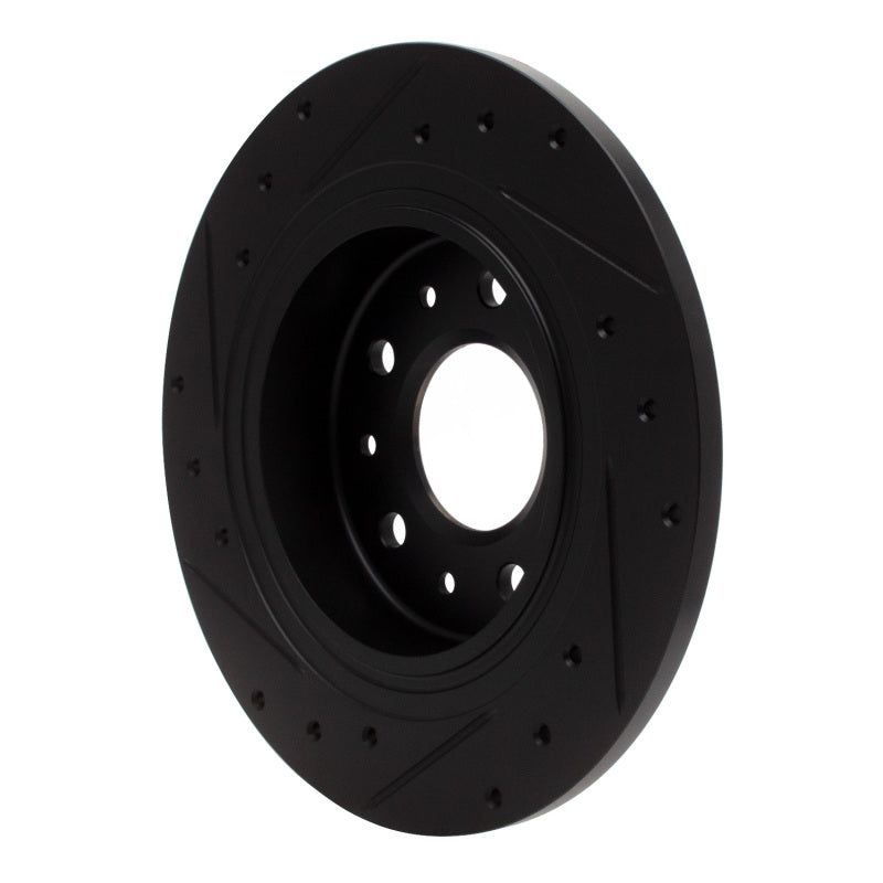 R1 Concepts R1 2016-2025 Buick LaCrosse Rear Right Drilled & Slotted Black Brake Rotor