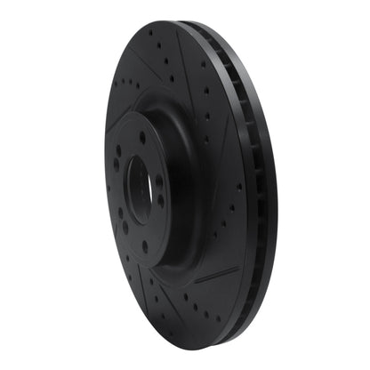 R1 Concepts R1 09-14 Hyundai Genesis Sedan Front Right Drilled & Slotted Black Brake Rotor