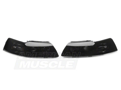 Raxiom 99-04 Ford Mustang Axial Series Projector Headlights- Black Housing (Smoked Lens)