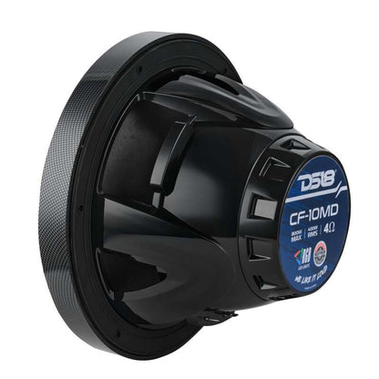 DS18 Hybrid Marine Speakers w/ Driver And RGB LED 10in 2-Way 450 Watts RMS 4 ohm Crbn Fiber w/ Cover