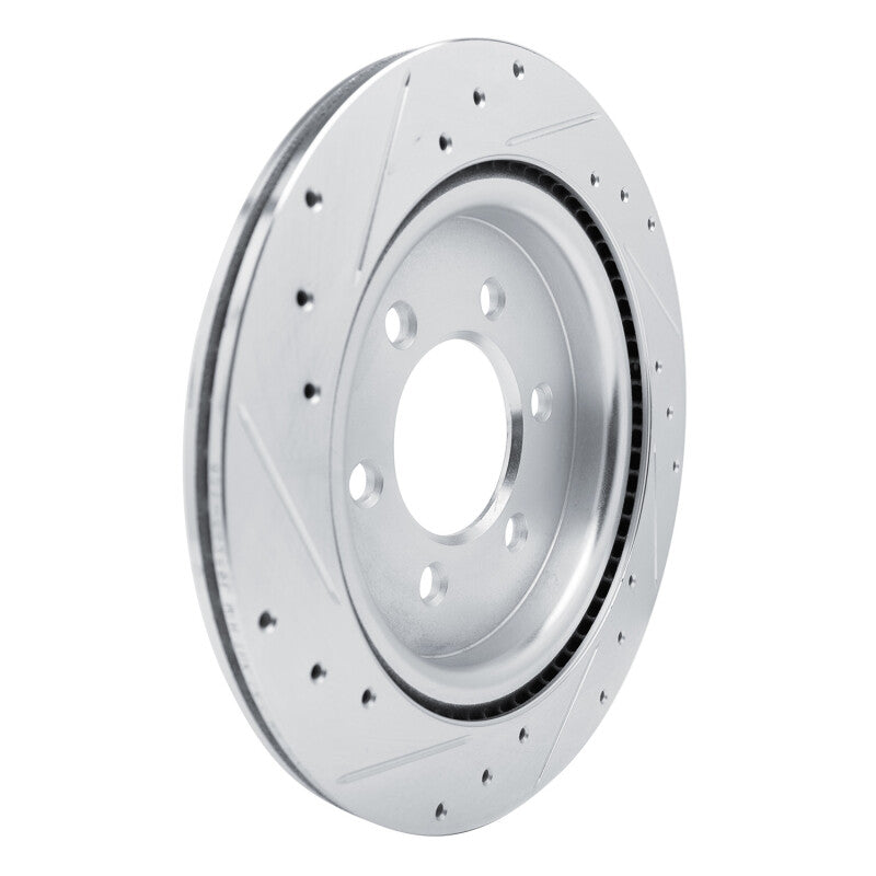 R1 Concepts R1 21-25 Ford F-150 4WD Rear Right Drilled & Slotted Silver Brake Rotor
